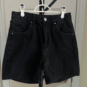 Classic Black High-Rise Women's Denim Shorts